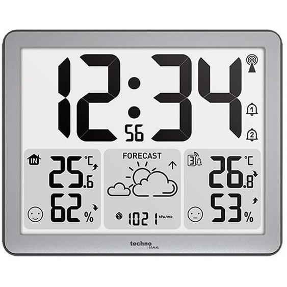 Technoline WS6780 Station météo | Réception radio DCF77 | Prévisions météo | Affichage confort pour lintérieur et lextérieur | Alarme de gel