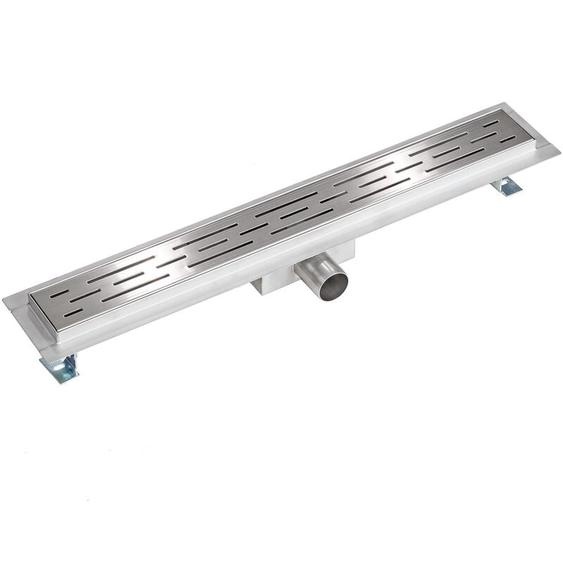 Tectake - Caniveau de douche en acier inoxydable Hauteur variable au Design moderne avec des fentes longitudinales