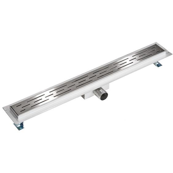 Tectake - Caniveau de douche en acier inoxydable Hauteur variable au Design moderne avec des fentes longitudinales