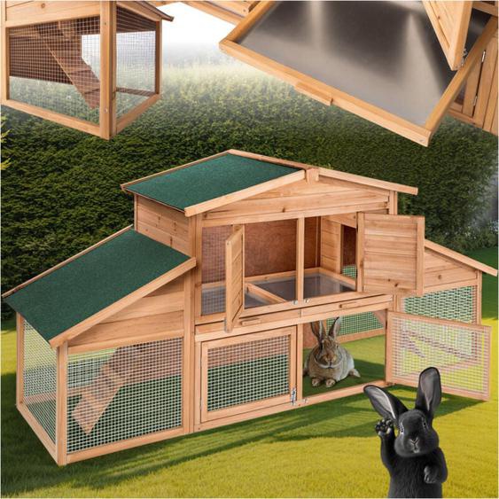 Tectake - Clapier pour petits rongeurs en bois 226 x 77 95,5 cm