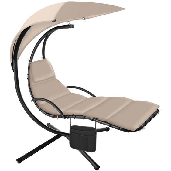 HAMAC - TECTAKE - Fauteuil suspendu ELARIA avec pare - soleil protection UV et poche latérale résistant et stable - Beige