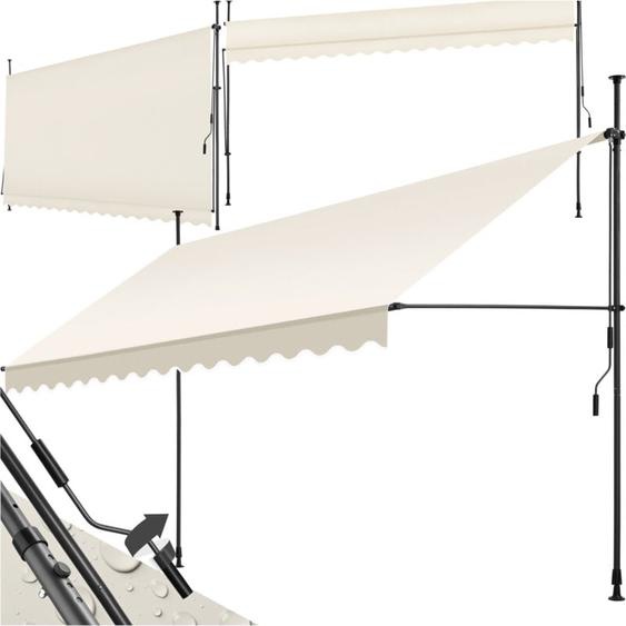 Tectake - Store à pince sans perçage avec manivelle, réglable en hauteur - 400 x 180 cm, beige