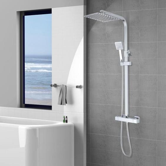 TEENO Colonne de Douche Thermostatique laiton, deux modes deau de la douche, Salle de Bain Colonne de Douche, Thermostat avec Mitigeur Réglable en
