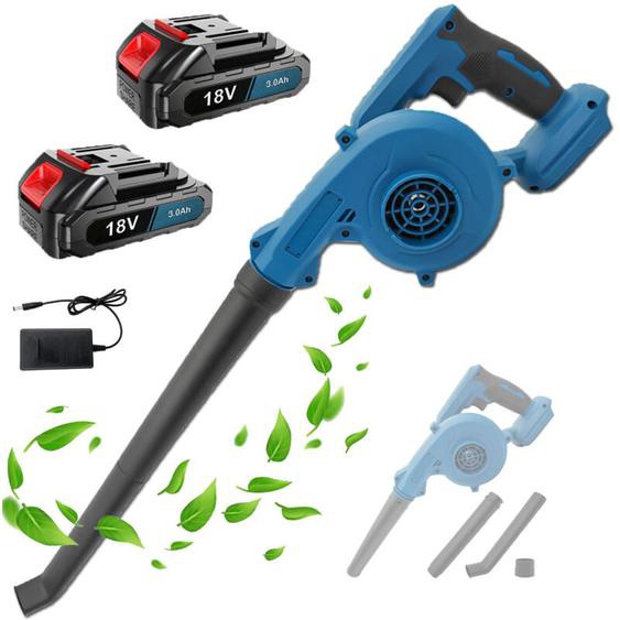 Teetok - Souffleurs et aspirateurs de feuilles électriques, souffleur dair sans fil , pour la feuille de poussière de neige de jardin + 2x batterie