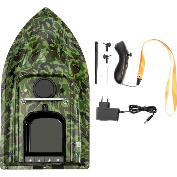 Télécommande Bateau appât de pêche, capacité dappât de 1,5 kg, portée de pilotage de 500 m, vert clair