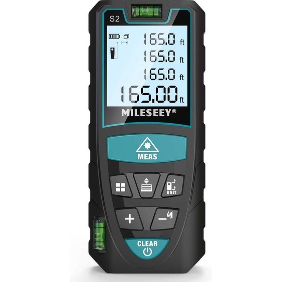 Télémètre laser 50 m, numérique, écran LCD, IP54, alimenté par piles, noir