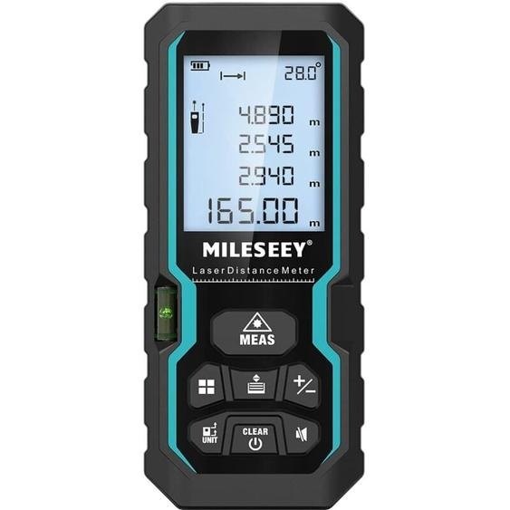 Télémètre laser 50M avec contrôle de niveau électronique, commutateur dunité mètre/pouce/pied et mode Pythagore
