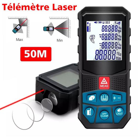 Sdlogal - Télémètres laser 50m, Ultrixe, Ecart 2mm, 20 Données, mesure de la Distance, écran lcd, étanche Ip54,Piles non incluses