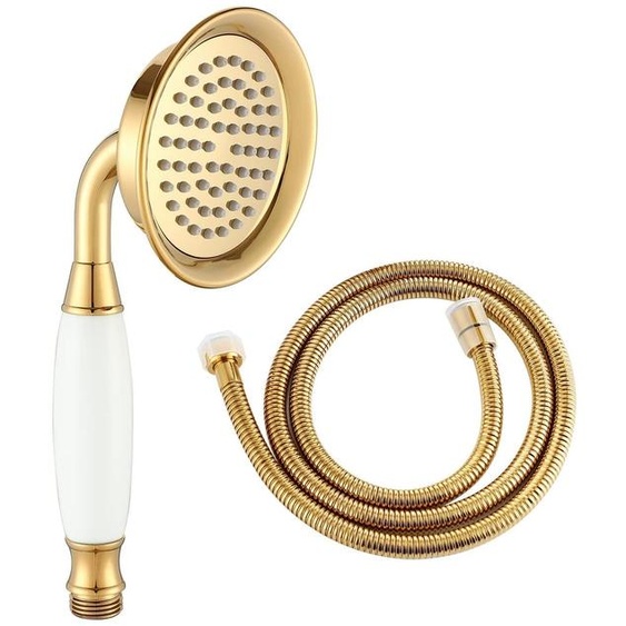 Téléphone dépoque, style téléphone à cadran, en laiton doré, avec un tuyau de 1,5 mètre