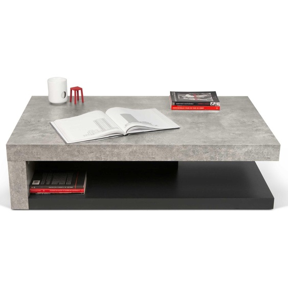 Temahome Detroit table basse 29 x110x65 couleur béton/noir