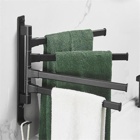 TEMPSA Porte Serviette Rotation Salle de Bain 4 Barre
