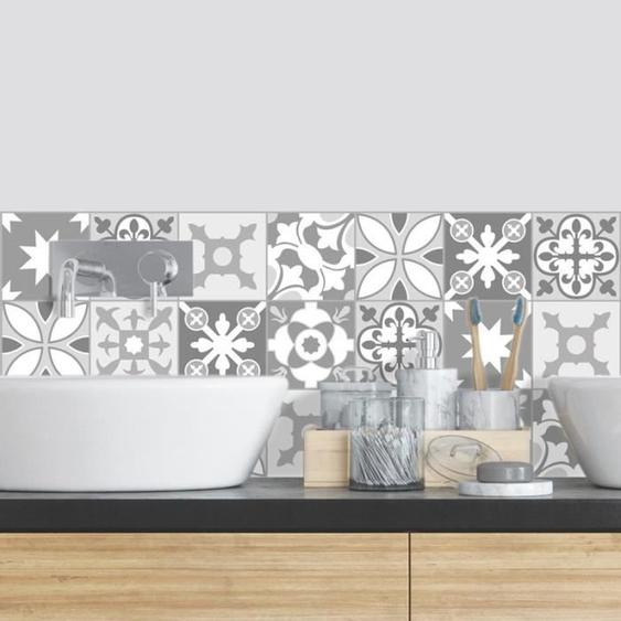 Crédence PVC - TESA - Tendance Ciment Gris - 70cm x 30cm - Salle de bain - Facile à poser