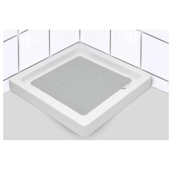 TENDANCE - Tapis Fond de douche en caoutchouc naturel 53 x 53 cm Gris perle Gris Perle