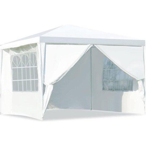 Tente de table de 3 m avec 4 parois latérales amovibles et des fenêtres, pavillon de jardin, cabane de jardin, salle de réception de jardin, salle de réception, fête, festival, mariage