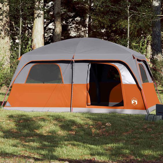 Tente de cabine familiale 8 personnes gris orange imperméable