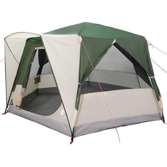 Tente de camping 5 personnes Vert et blanc 333 x 317 x 194 cm