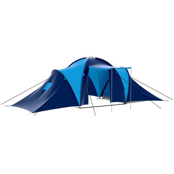 Tente de camping Tissu 9 personnes Bleu foncé et bleu