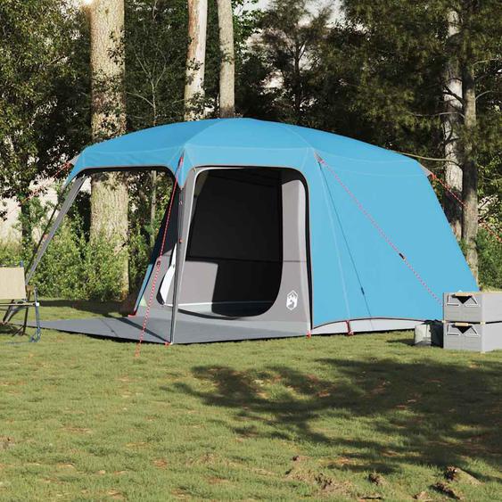 Tente de camping avec dôme porche 5 personnes bleu imperméable