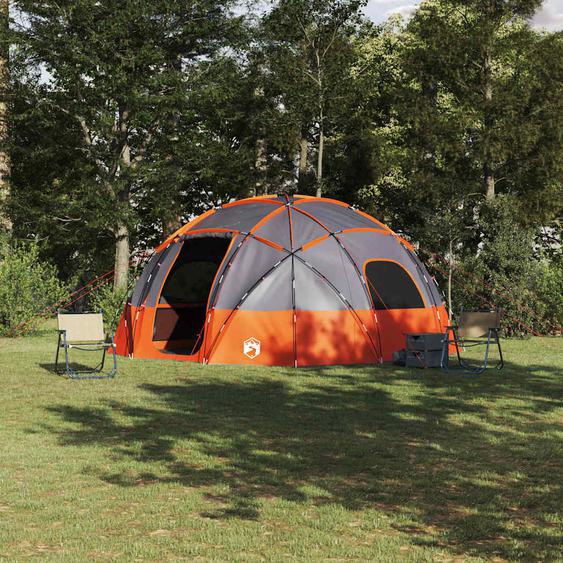 Tente de camping Gris et orange 475 x 475 x 235 cm Polyester