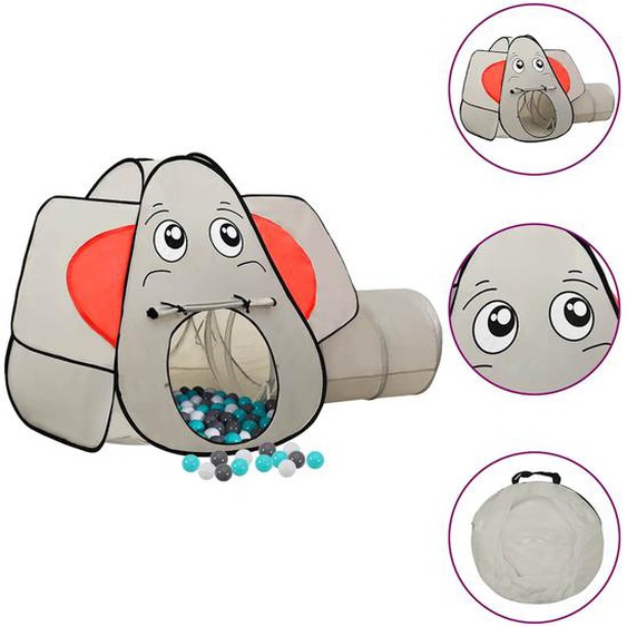 Tente de jeu pour enfants 250 balles Éléphant Gris 174x86x101cm