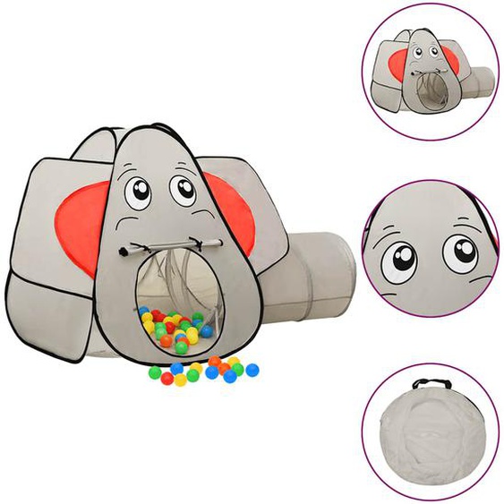 Tente de jeu pour enfants 250 balles Éléphant Gris 174x86x101cm