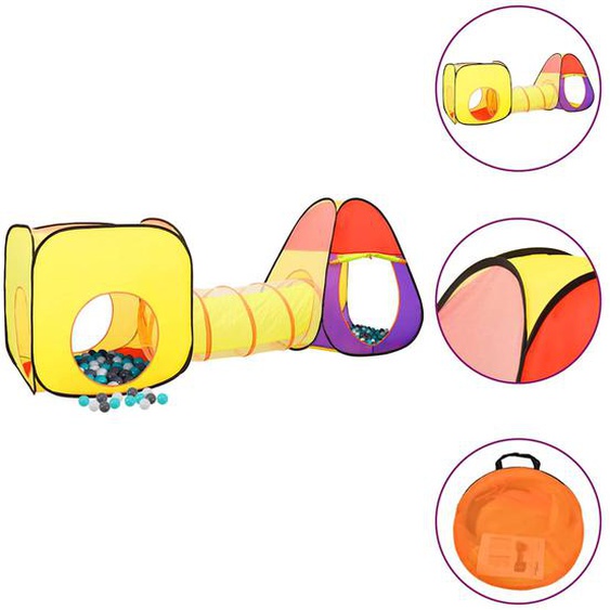 Tente de jeu pour enfants 250 balles Multicolore 255x80x100 cm
