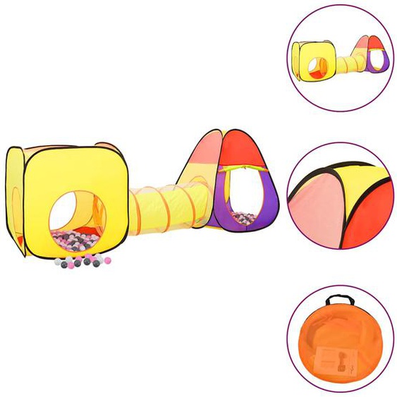 Tente de jeu pour enfants 250 balles Multicolore 255x80x100 cm