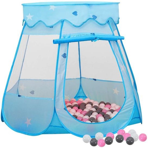 Tente de jeu pour enfants avec 250 balles Bleu 102x102x82 cm