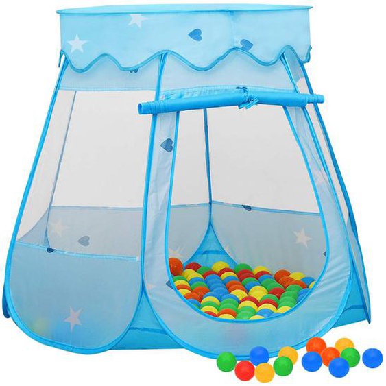 Tente de jeu pour enfants avec 250 balles Bleu 102x102x82 cm