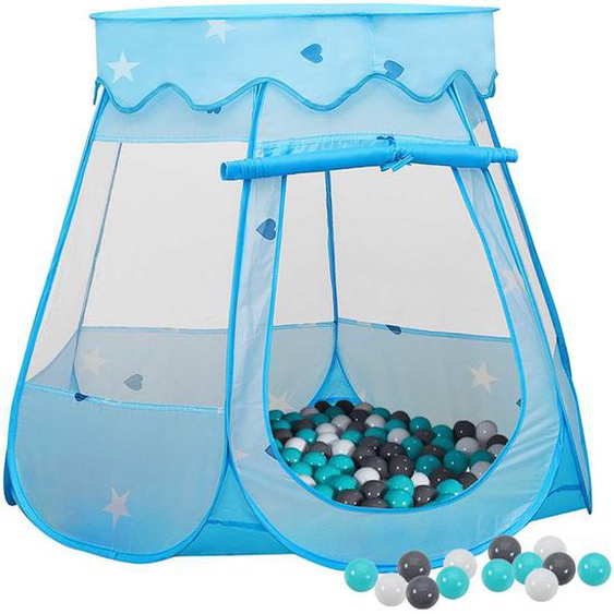 Tente de jeu pour enfants avec 250 balles Bleu 102x102x82 cm