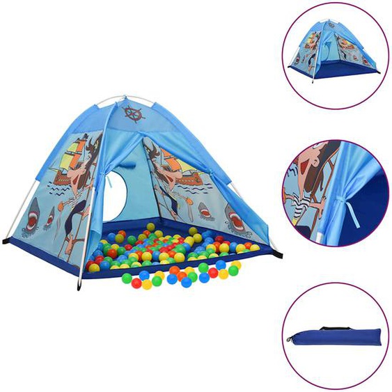 Tente de jeu pour enfants avec 250 balles Bleu 120x120x90 cm