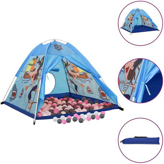 Tente de jeu pour enfants avec 250 balles Bleu 120x120x90 cm