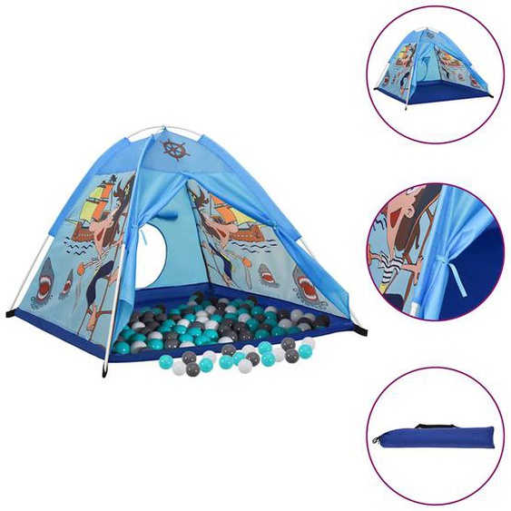 Tente de jeu pour enfants avec 250 balles Bleu 120x120x90 cm