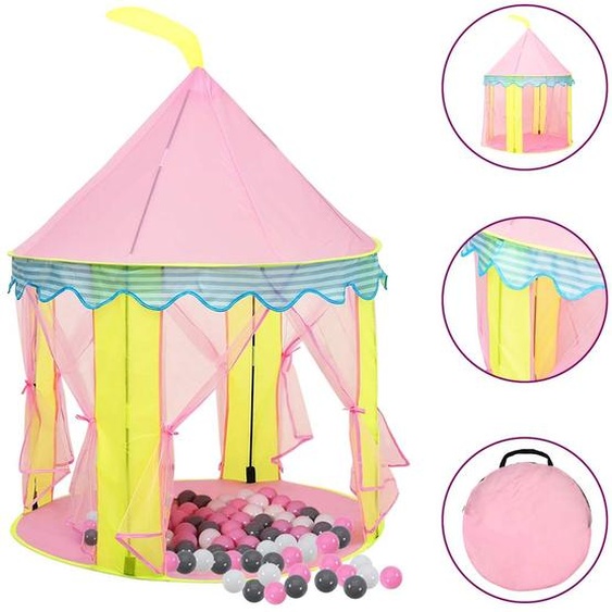 Tente de jeu pour enfants avec 250 balles Rose 100x100x127 cm
