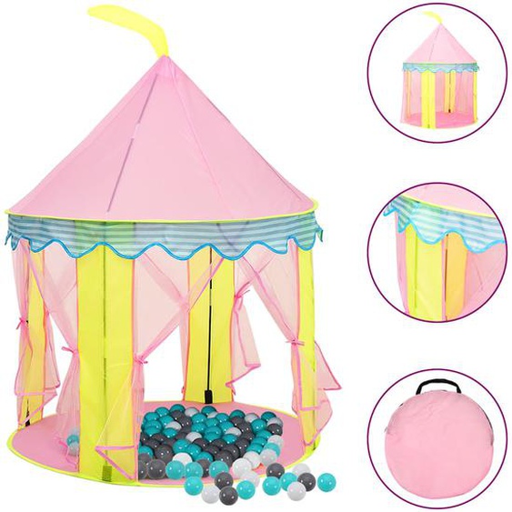 Tente de jeu pour enfants avec 250 balles Rose 100x100x127 cm