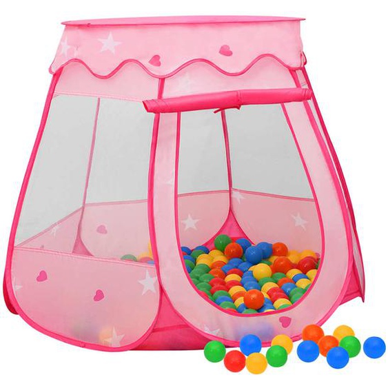 Tente de jeu pour enfants avec 250 balles Rose 102x102x82 cm