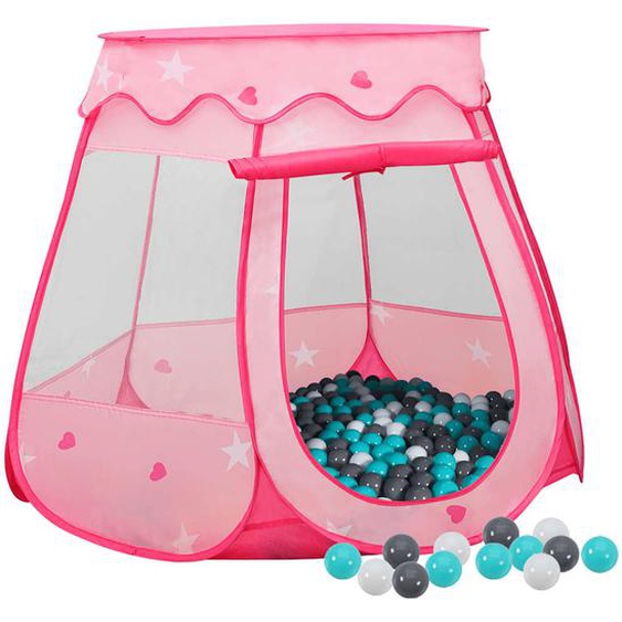 Tente de jeu pour enfants avec 250 balles Rose 102x102x82 cm