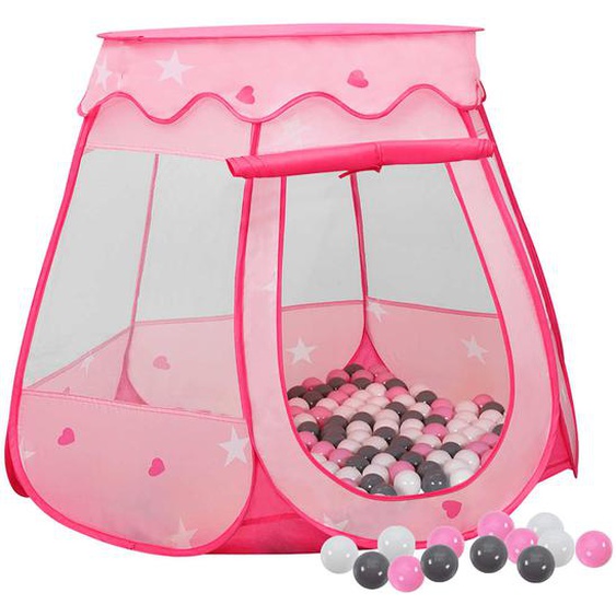 Tente de jeu pour enfants avec 250 balles Rose 102x102x82 cm