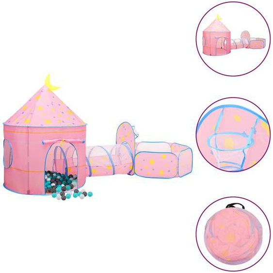 Tente de jeu pour enfants avec 250 balles Rose 301x120x128 cm