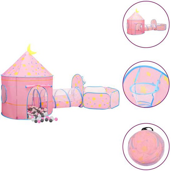 Tente de jeu pour enfants avec 250 balles Rose 301x120x128 cm