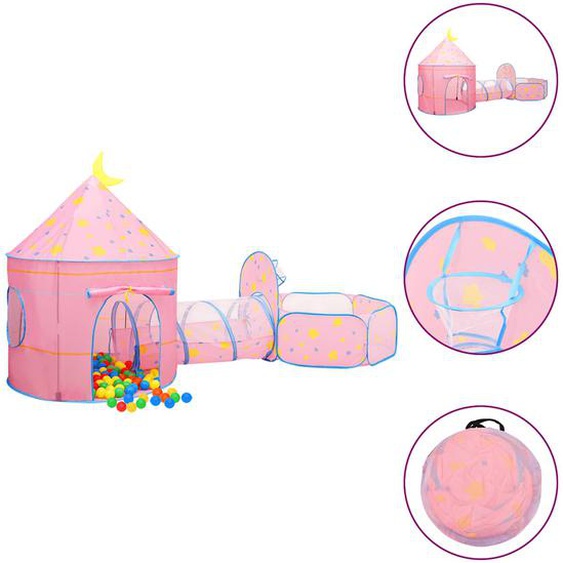 Tente de jeu pour enfants avec 250 balles Rose 301x120x128 cm