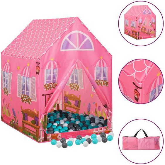 Tente de jeu pour enfants avec 250 balles Rose 69x94x104 cm