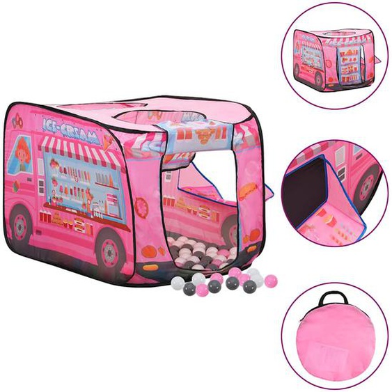 Tente de jeu pour enfants avec 250 balles Rose 70x112x70 cm