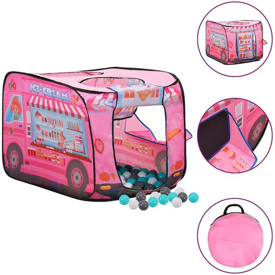 Tente de jeu pour enfants avec 250 balles Rose 70x112x70 cm