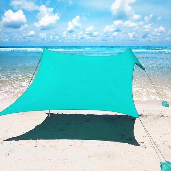 Cabane de plage, protection UV, peut accueillir 4 personnes, cabane de plage en aluminium, 300 x 300 cm, cabane de plage pop-up