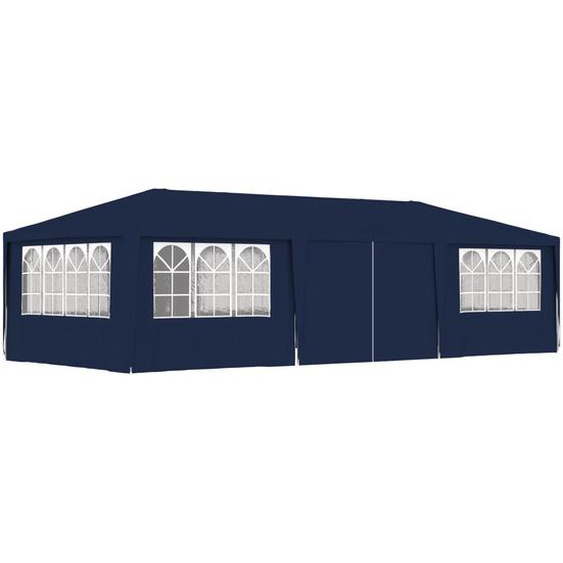 Tente de réception avec parois latérales 4x9 m Bleu 90 g/m²