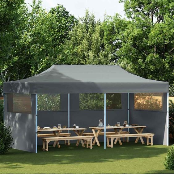 Tente de réception pliable avec parois 3x6 m anthracite