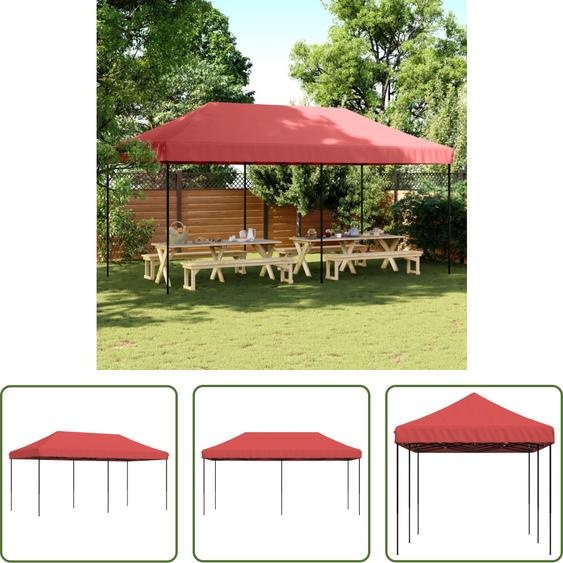 Tente de réception pliable Pop-Up The Living Store, rouge bordeaux, 580 x 292 x 315 cm