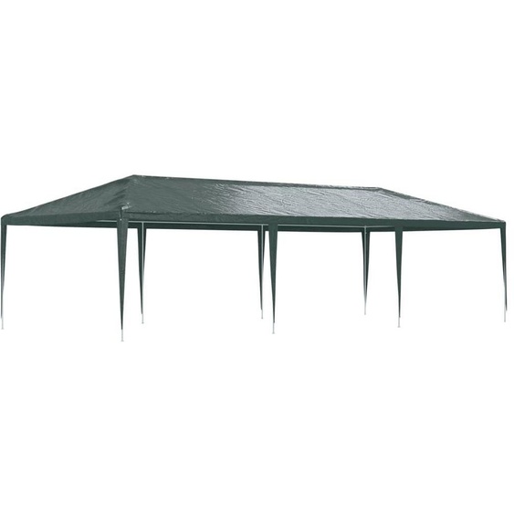 Tente de réception professionnelle - 4 x 9 mètres, couleur verte - 90 g/m² en polyéthylène - Structure en acier - Idéale pour les fêtes en extérieur et dans le jardin