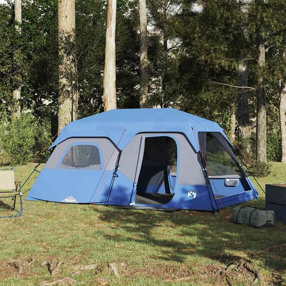 Tente familiale 9 personnes bleu libération rapide imperméable